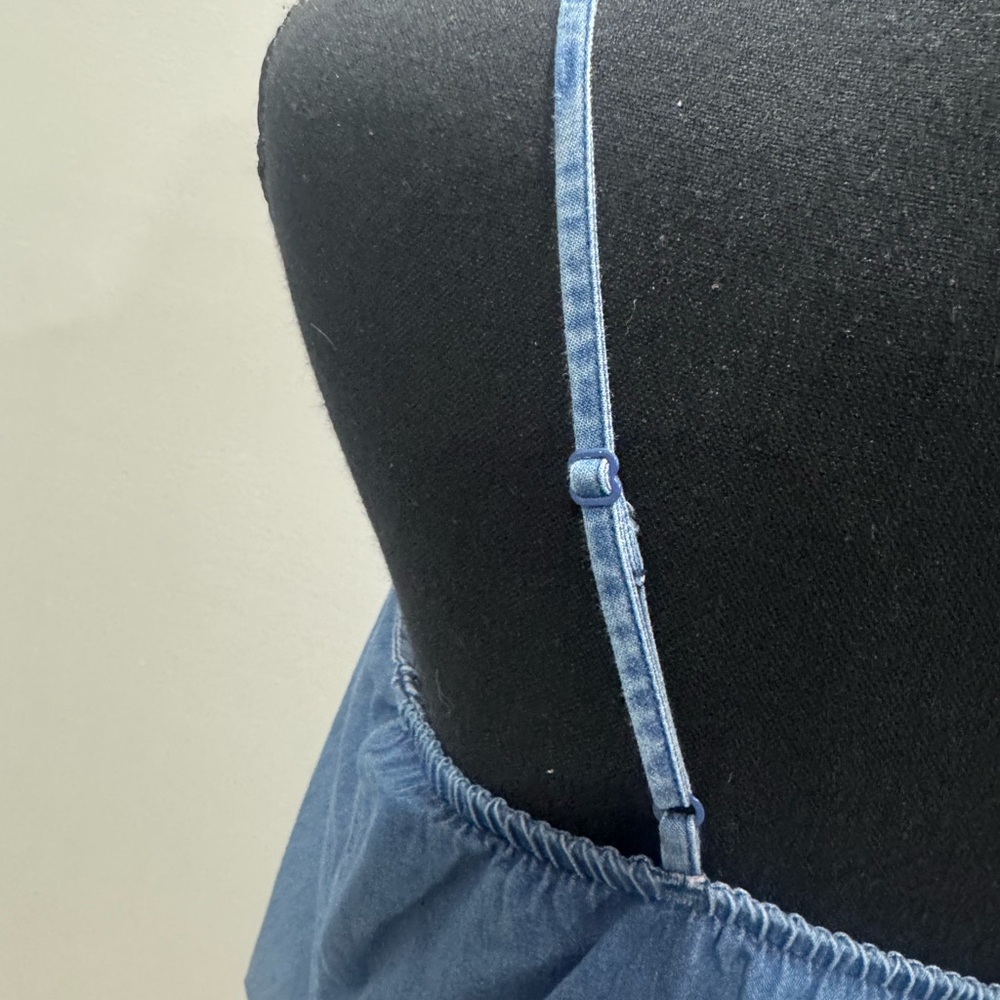 Blue Denim Sleeveless Tiered Dress - Picture 4 of 5